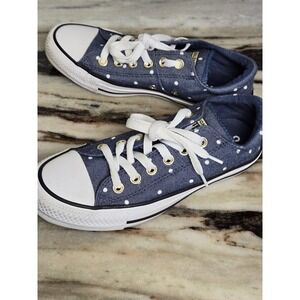 Women's Converse Chuck Taylor All‎ Star Madison Ox Size 7 Navy Gold polka dot
